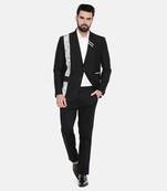 Black Printed Cotton Blazer