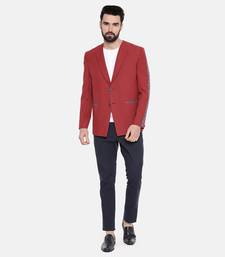 Red Printed Cotton Blazer