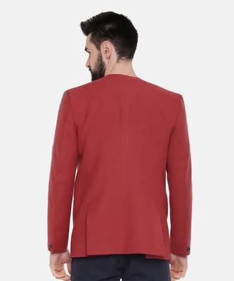 Red Printed Cotton Blazer 5