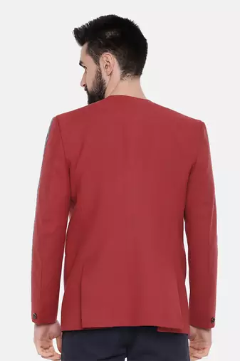 Red Printed Cotton Blazer