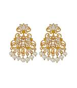 Mystic Lotus Stud Earrings In White Enamel