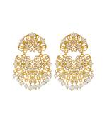 Serene Lotus Earrings In White Enamel