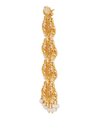 Lotus Grace Statement Earrings In White Enamel 2