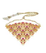 Rani Lotus Choker Necklace In Pink Enamel