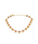 Lotus Silk Delicate Collar Necklace In Pink Enamel