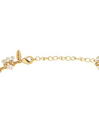 Lotus Silk Delicate Collar Necklace In White Enamel 2