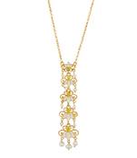 Lotus Garden Pendant Necklace In White Enamel