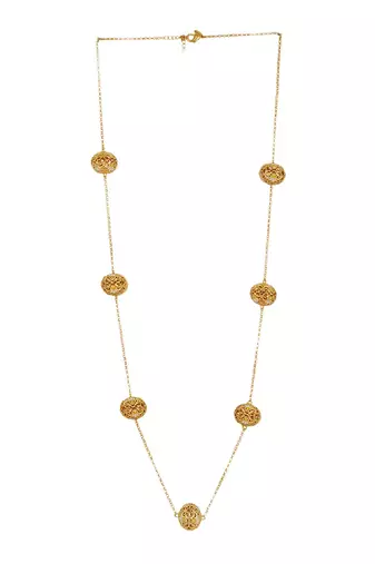 Lotus Globe Long Necklace In White Enamel