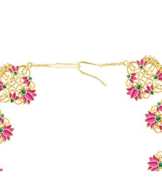 Poet's Delight Lotus Maatha Patti In Pink Enamel 2