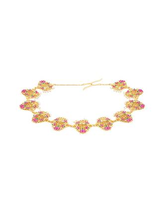 Poet's Delight Lotus Maatha Patti In Pink Enamel 4