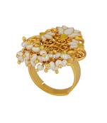 Song Of Water Lotus Ring In White Enamel