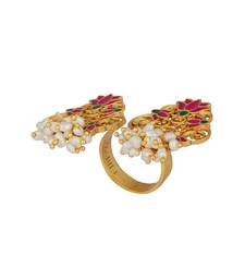 Glory Lotus Open Ring In Pink Enamel