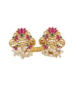 Glory Lotus Open Ring In Pink Enamel