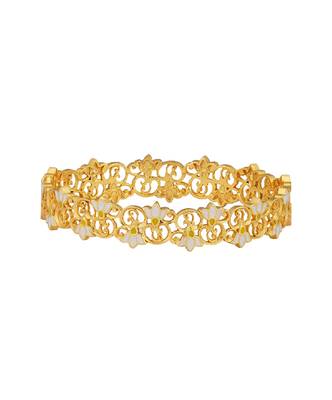 Blooming Tales Lotus Bangle In Pink Enamel 2