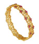 Blooming Tales Lotus Bangle In Pink Enamel