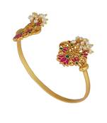 Glory Lotus Cuff Bracelet In Pink Enamel