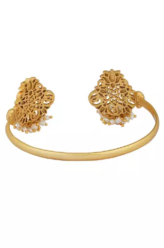 Glory Lotus Cuff Bracelet In Pink Enamel