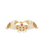 Maharani Lotus Bracelet In Pink Enamel