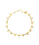 Threads Of Lotus Delicate Anklet In White Enamel