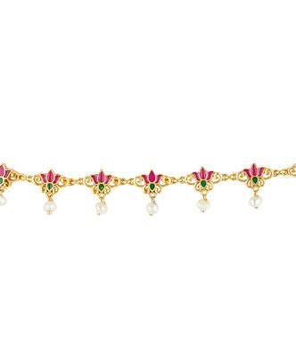 Threads Of Lotus Delicate Waistbelt In Pink Enamel 1