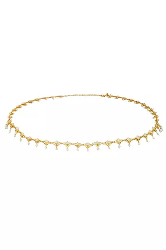 Threads Of Lotus Delicate Waistbelt In White Enamel