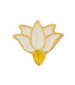Lotus Story Kurta Buttons In White Enamel. Set Of 5