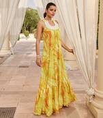 Yellow Satin Dress