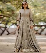 Olive Gown With Dupatta