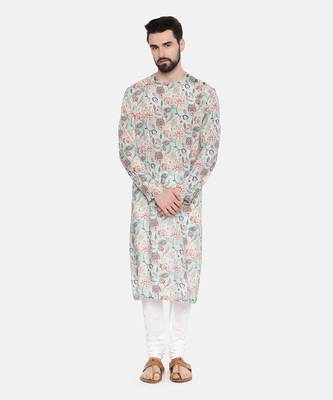 Green Printed Muslin Kurta Set 1
