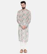 Green Printed Muslin Kurta Set