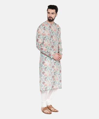 Green Printed Muslin Kurta Set 3