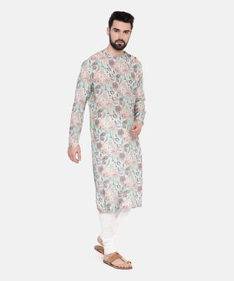 Green Printed Muslin Kurta Set 4
