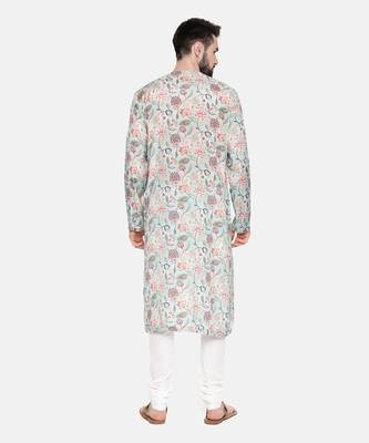 Green Printed Muslin Kurta Set 5