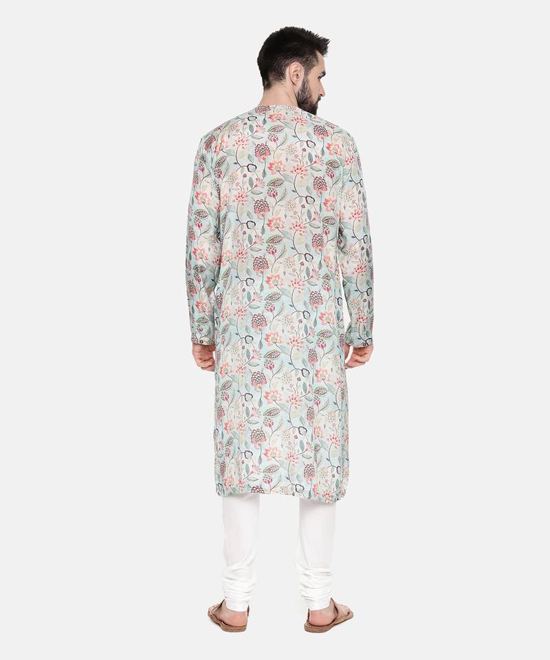 Green Printed Muslin Kurta Set