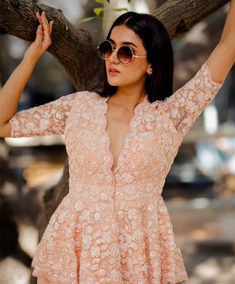 Peach Peplum Sharara Set 4