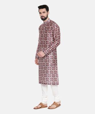 Silk Chanderi Printed Kurta Set 2