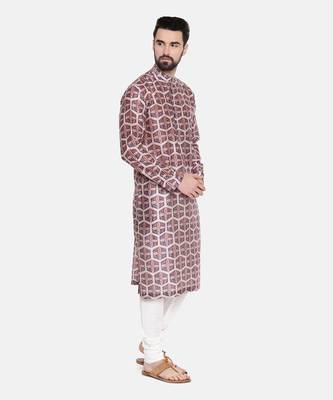 Silk Chanderi Printed Kurta Set 3