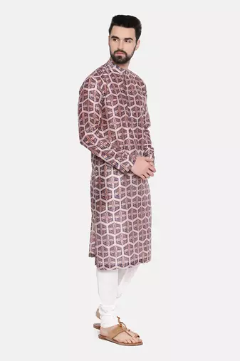 Silk Chanderi Printed Kurta Set