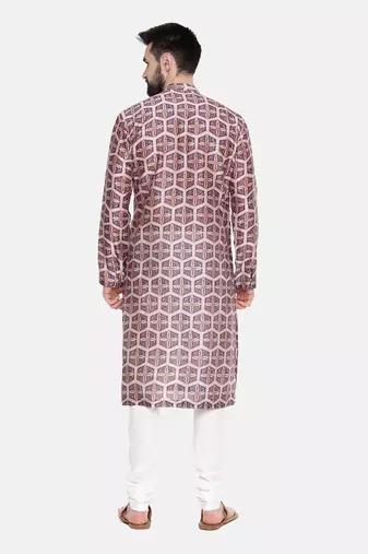Silk Chanderi Printed Kurta Set