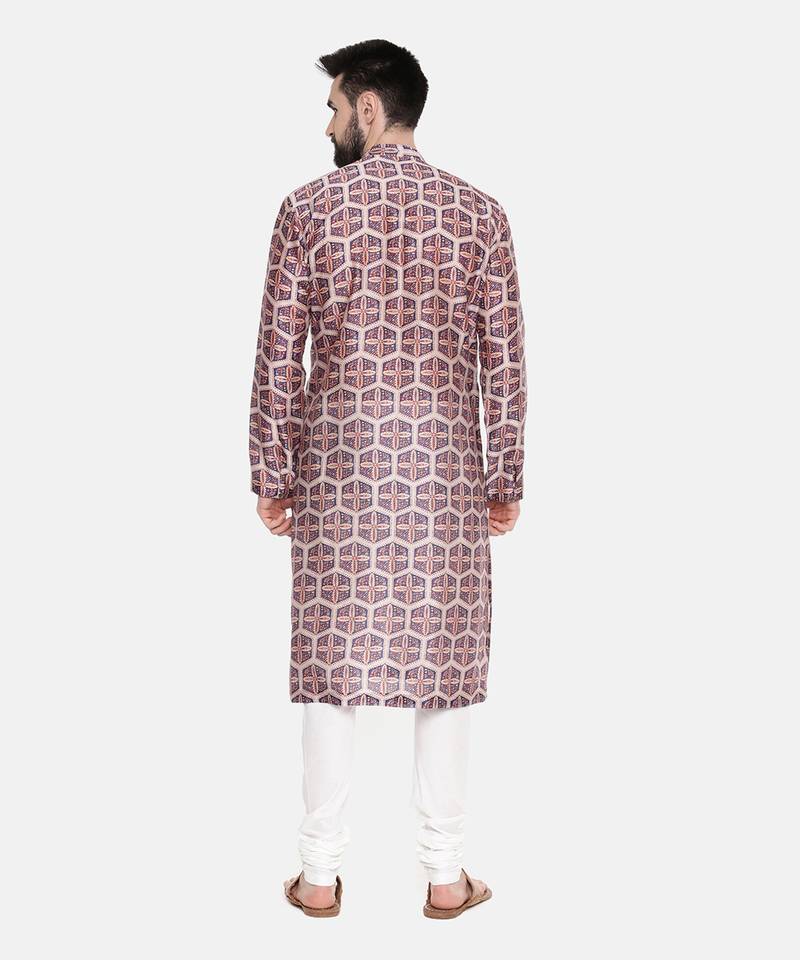 Silk Chanderi Printed Kurta Set