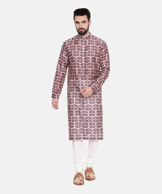 Silk Chanderi Printed Kurta Set 5