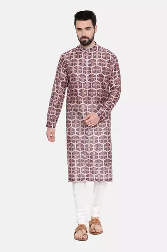 Silk Chanderi Printed Kurta Set