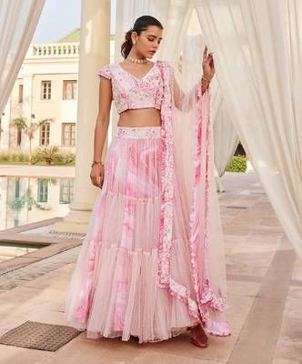 Pink Tulle Lehenga 1