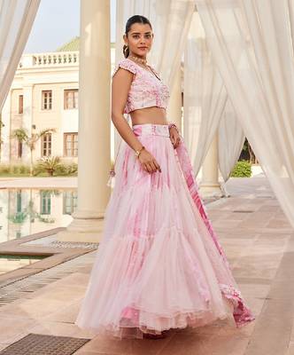 Pink Tulle Lehenga 2