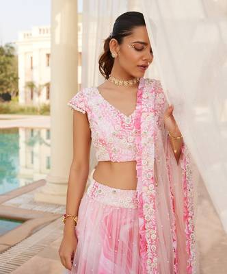 Pink Tulle Lehenga 4