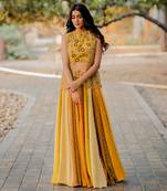 Yellow Jacquard Lehenga