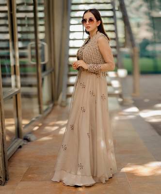 Olive Organza Lehenga With Jacket 4