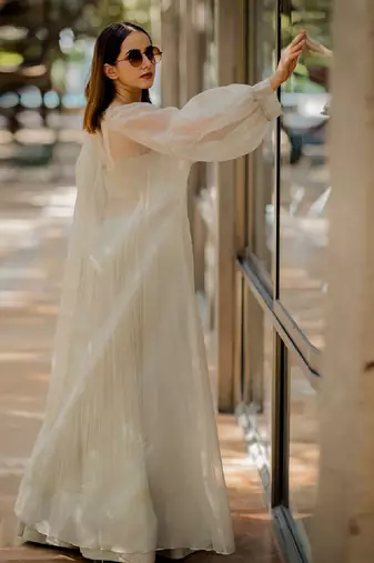 Silk Embroidered Lehenga With Cape