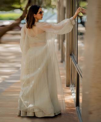 Silk Embroidered Lehenga With Cape 4