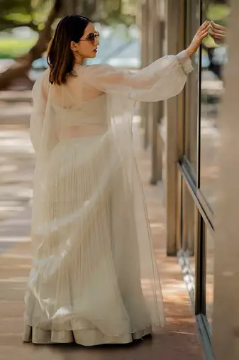 Silk Embroidered Lehenga With Cape
